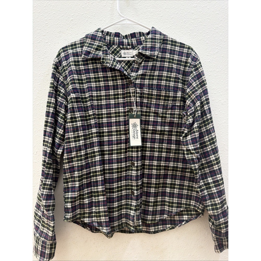 Alpine Design Women's Plaid Flannel Button Up Shirt Size S